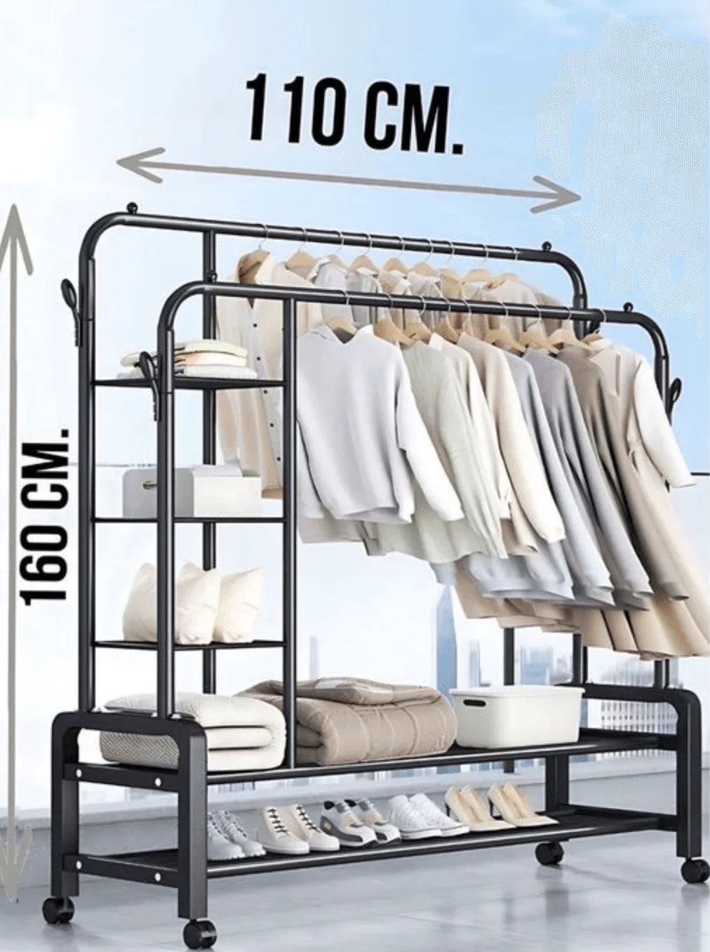 علاقة الملابس الحجم الكبير المتعدد الوظائف