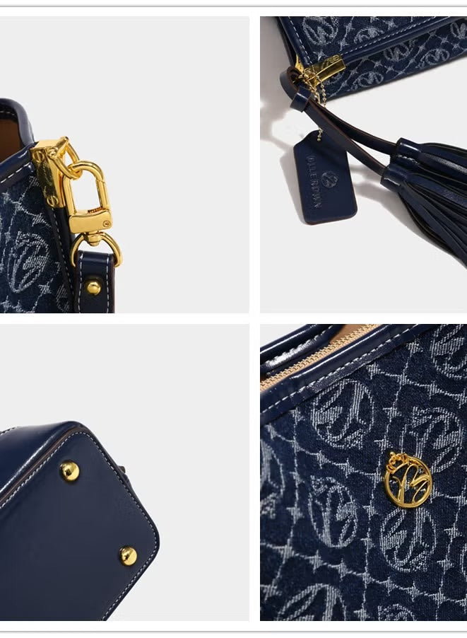 حقيبة نسائية كروس بودي أزرق داكن بحزام قابل للتعديل